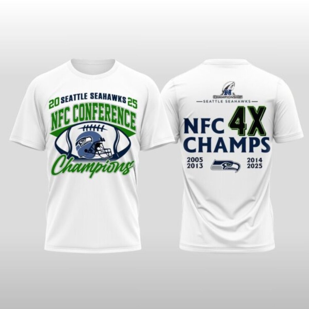 Seattle Seahawks NFC Conference Champions 4X T Shirt 166